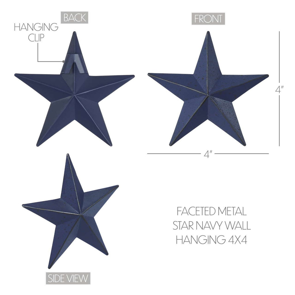 Faceted Navy 4" Barn Star - Olde Glory