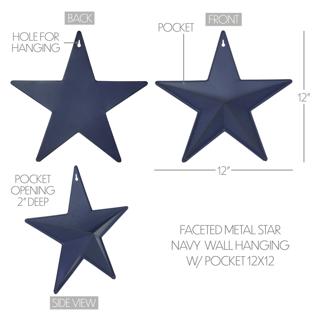 Navy Metal Star with Pocket - Olde Glory