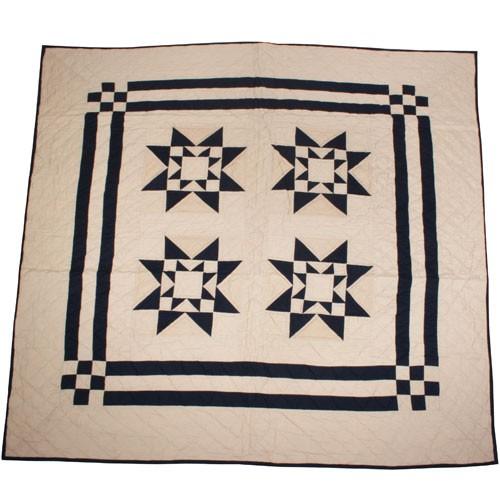 Navy Tea Dyed Guiding Star Quilt - Olde Glory