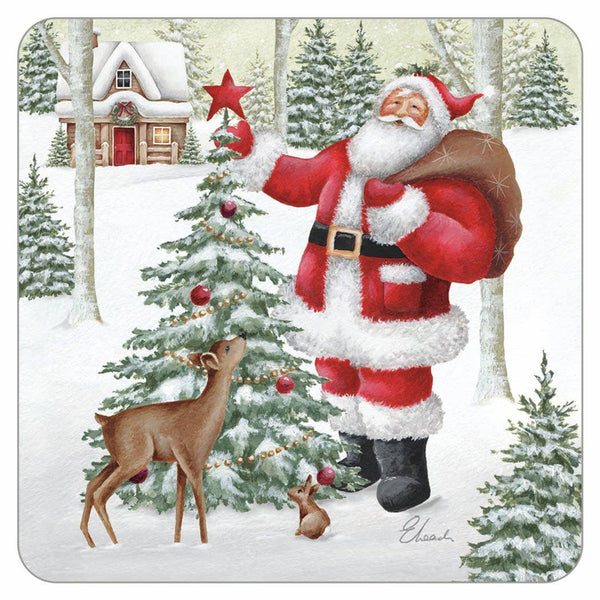 Santa and Deer Coaster - Olde Glory