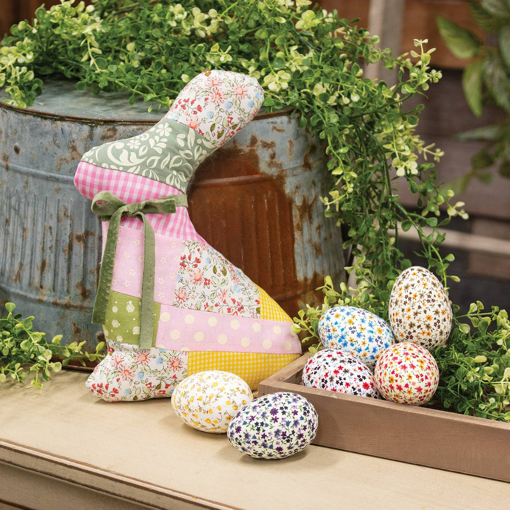 Vintage Style Patchwork Bunny Pillow