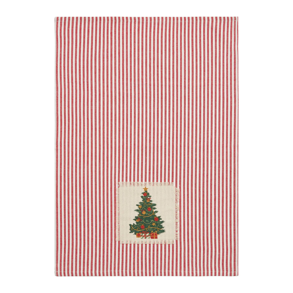 Holiday Patch Striped Tree Towel