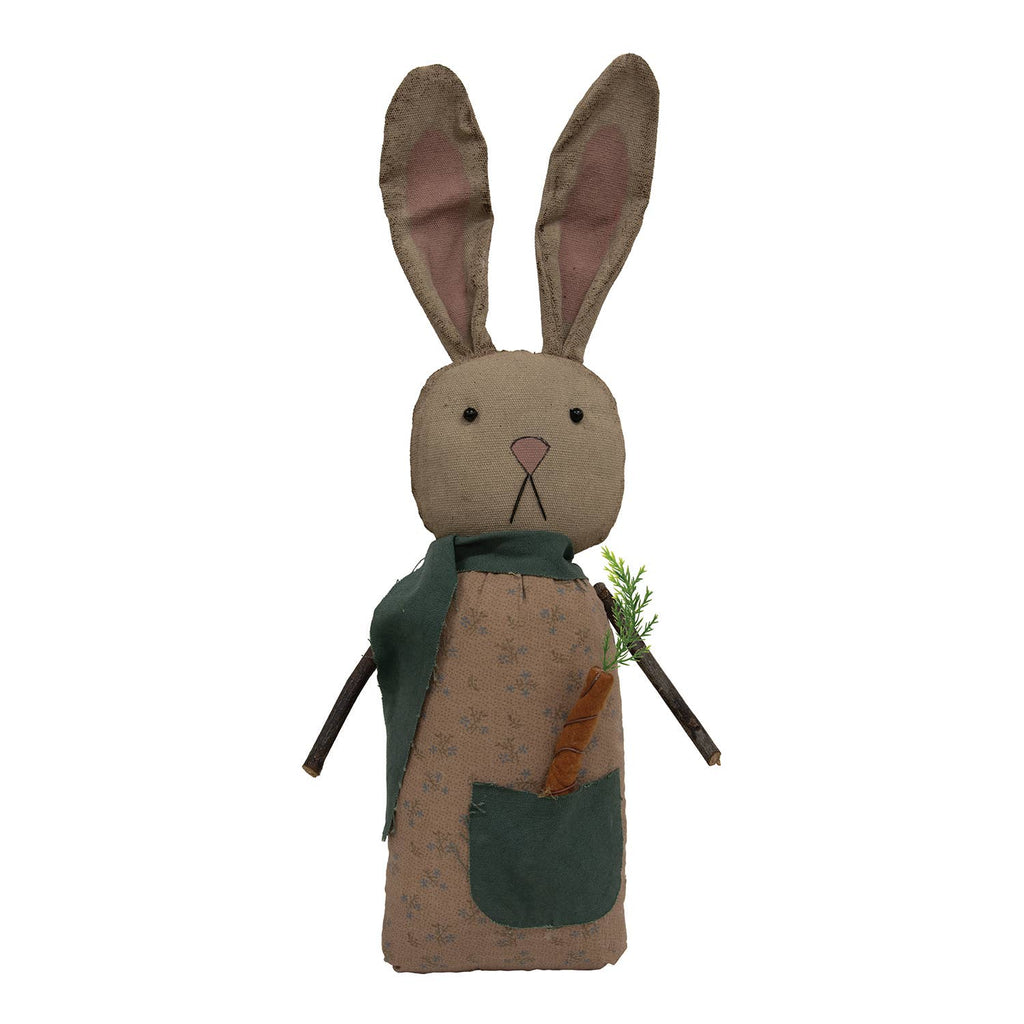 Primitive Floral Bunny with Carrot Pocket