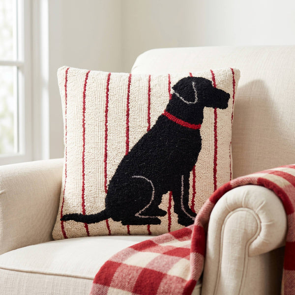 Labrador Stripe Hooked Cushion