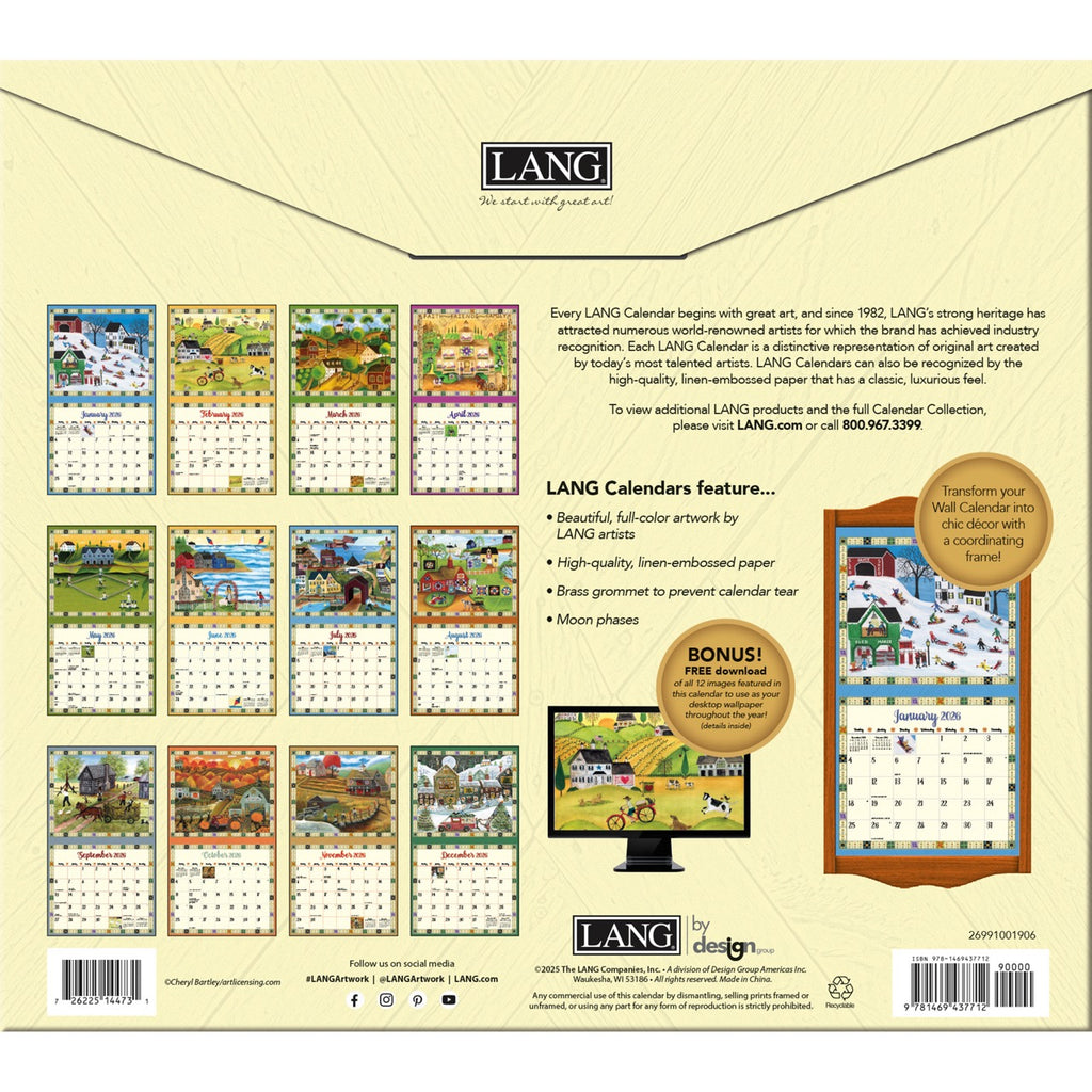 LANG Country Sampler 2026 Wall Calendar by Cheryl Bartley
