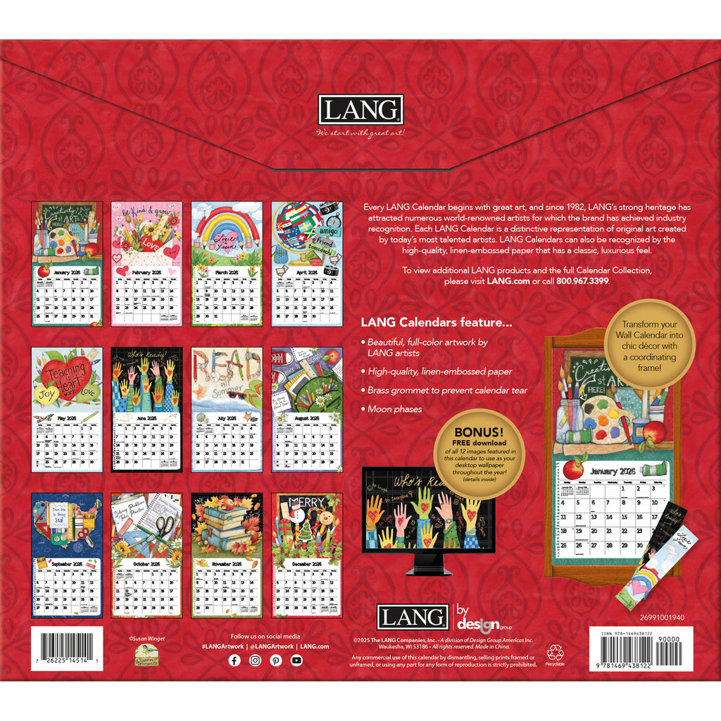 LANG Schoolhouse 2026 Wall Calendar by Susan Winget