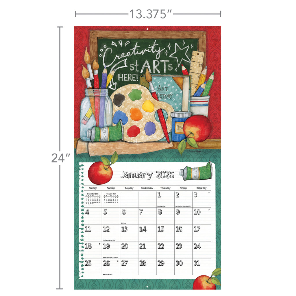 LANG Schoolhouse 2026 Wall Calendar by Susan Winget