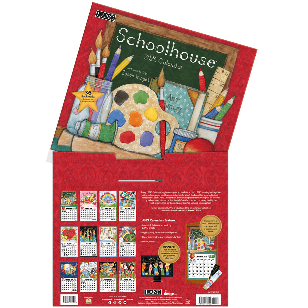 LANG Schoolhouse 2026 Wall Calendar by Susan Winget