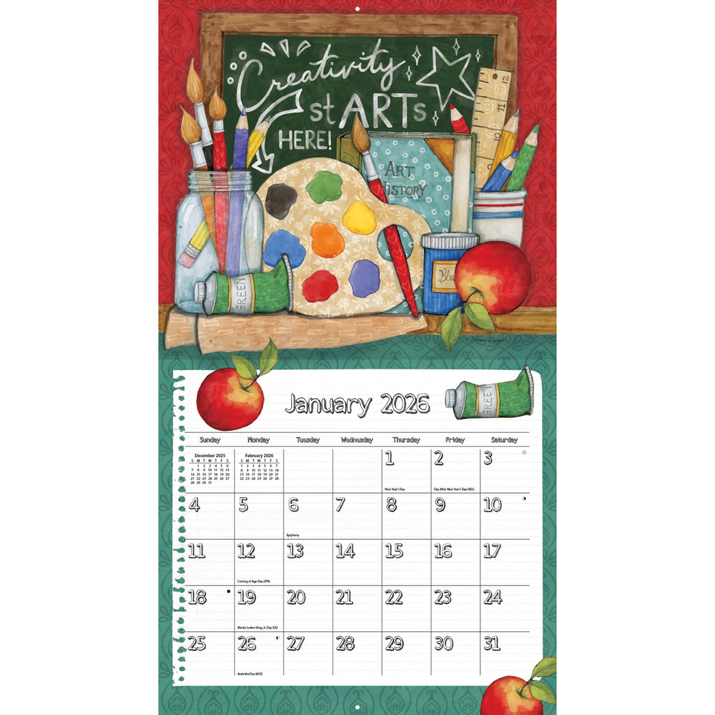 LANG Schoolhouse 2026 Wall Calendar by Susan Winget