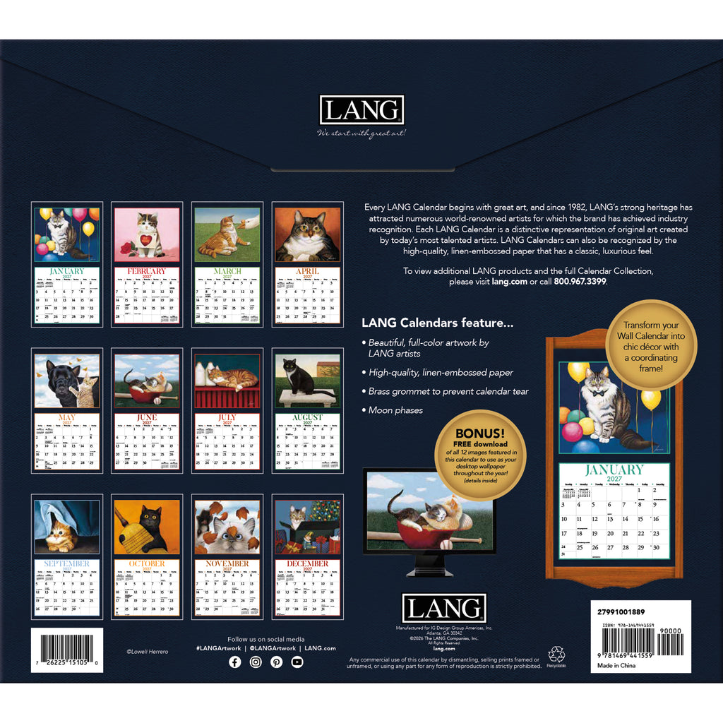 LANG American Cat 2027 Wall Calendar