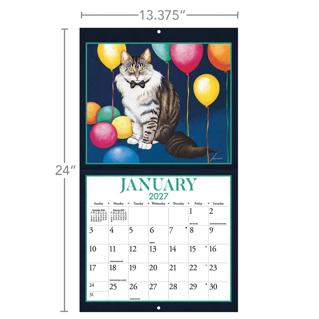 LANG American Cat 2027 Wall Calendar