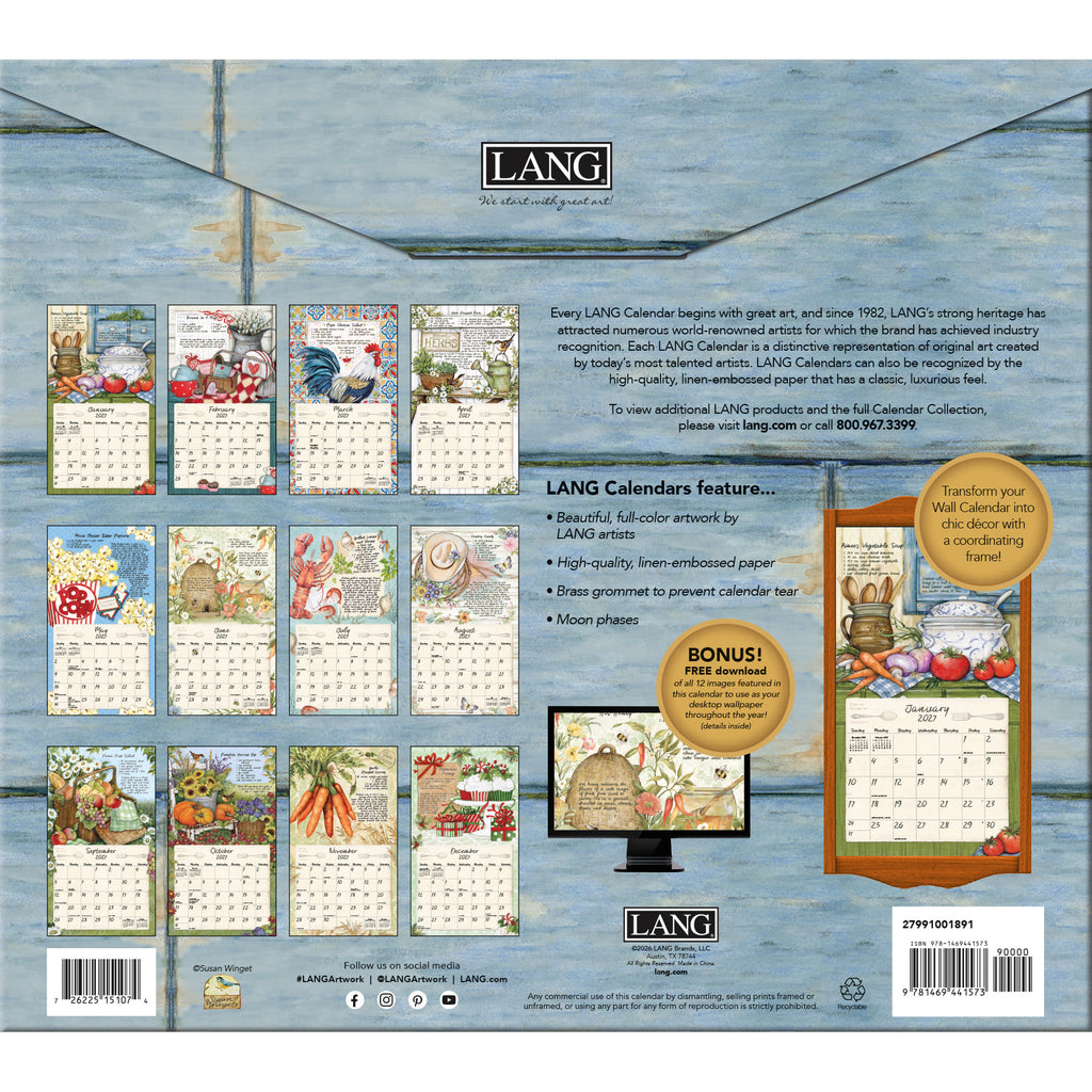 LANG American Kitchen 2027 Wall Calendar by Susan Winget