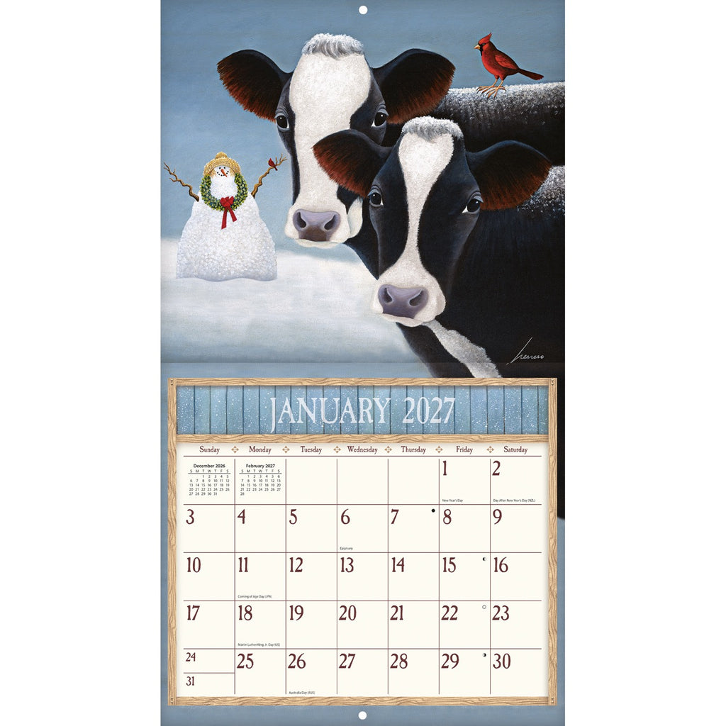 LANG Cows Cows Cows 2027 Wall Calendar