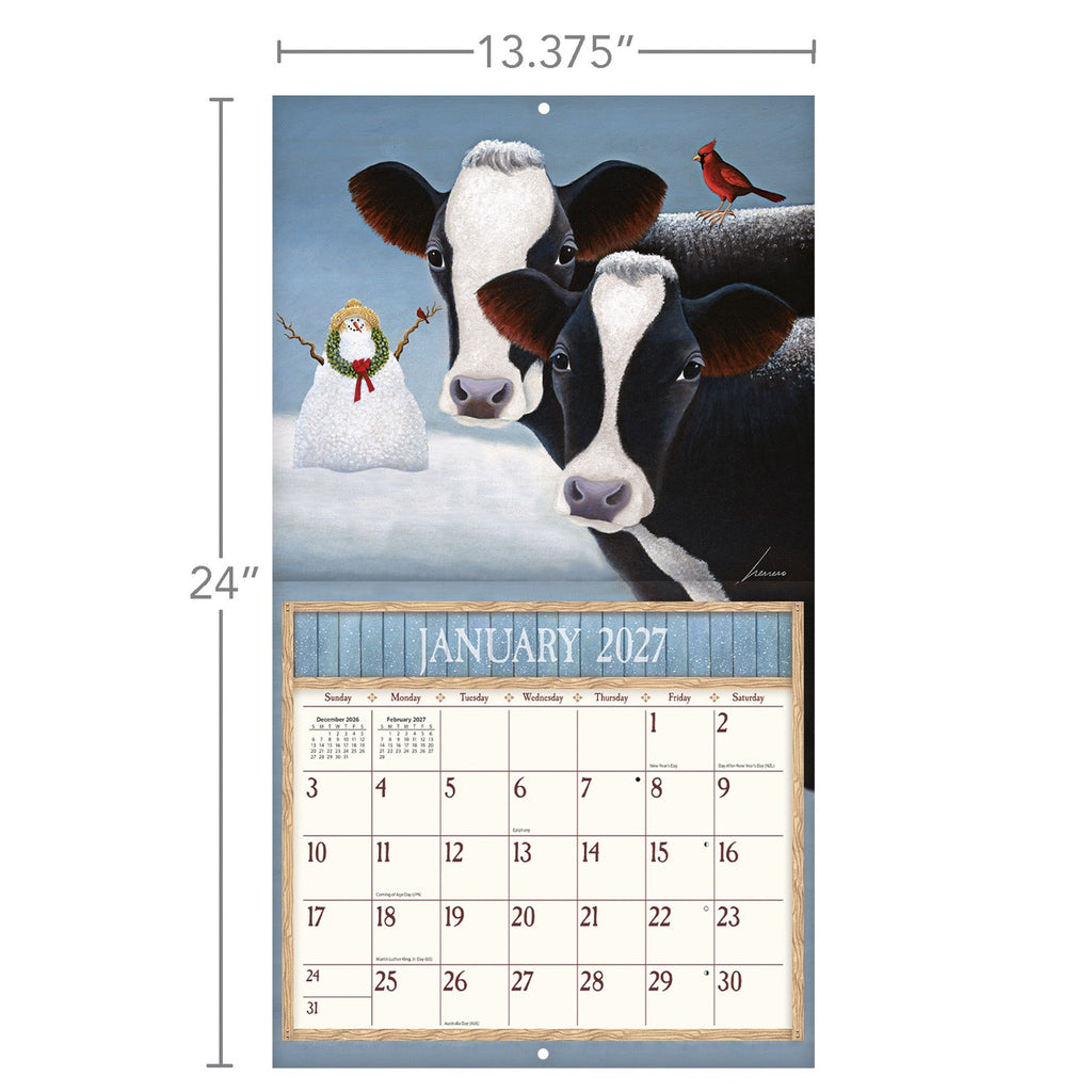 LANG Cows Cows Cows 2027 Wall Calendar