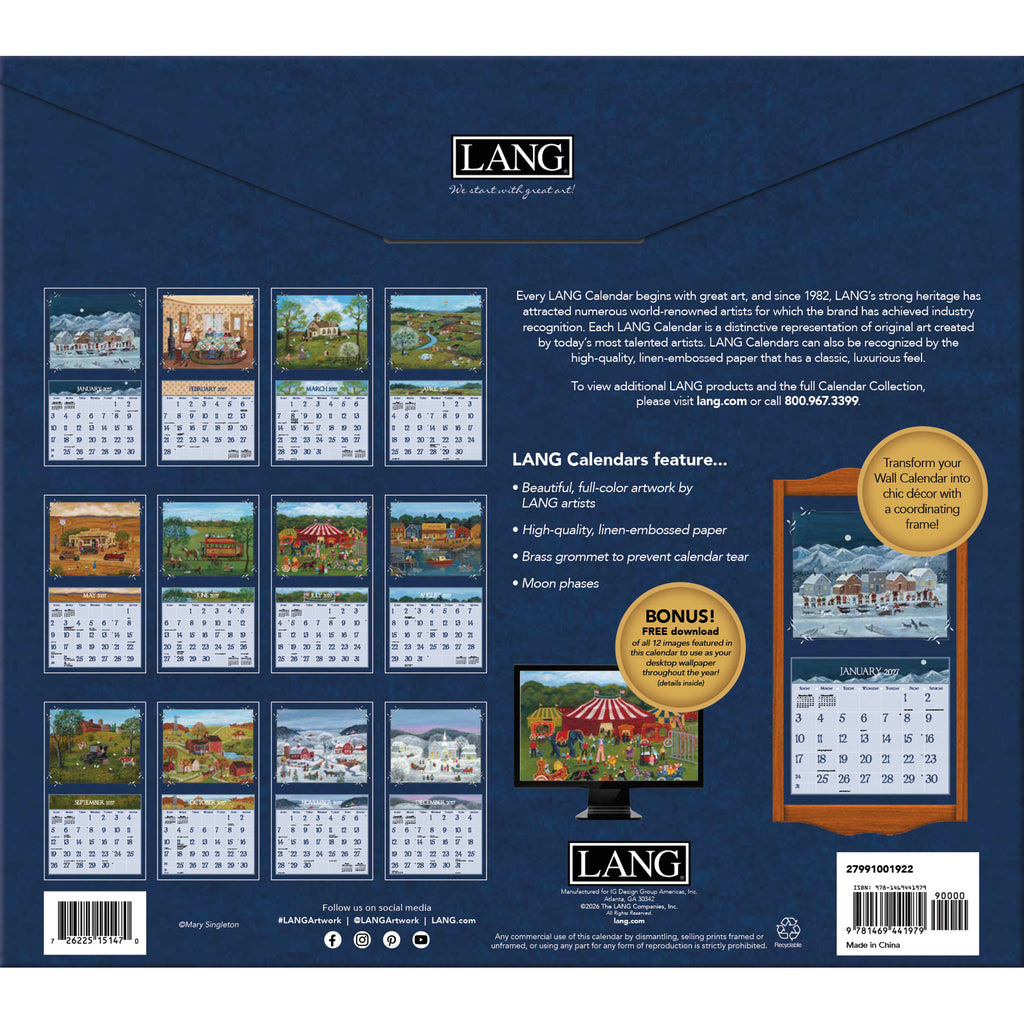 LANG Folk Art 2027 Wall Calendar by Mary Singleton