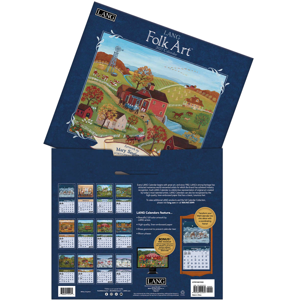 LANG Folk Art 2027 Wall Calendar by Mary Singleton