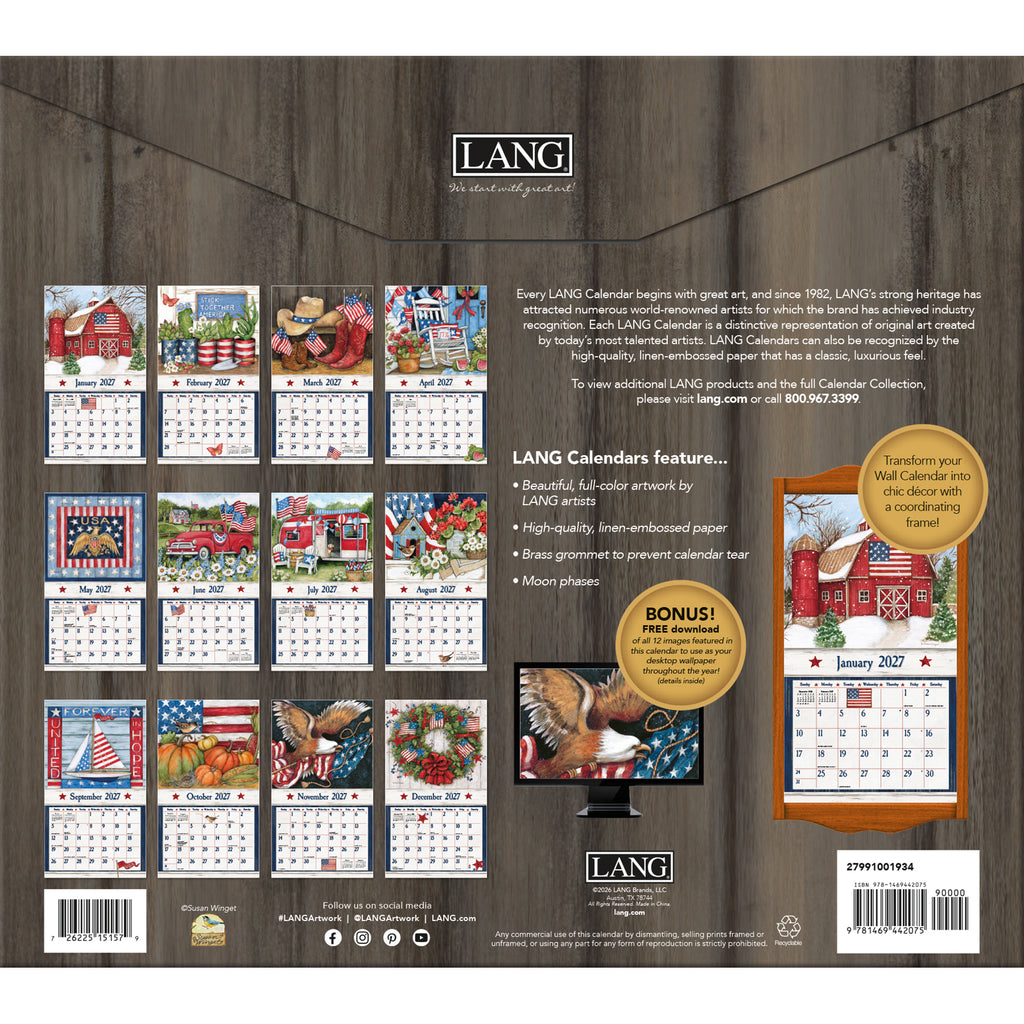 LANG Old Glory 2027 Wall Calendar by Susan Winget