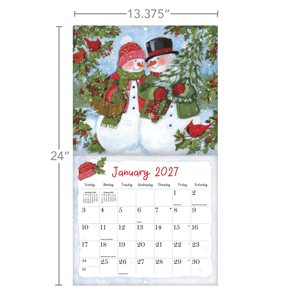 LANG Sam Snowman 2027 Wall Calendar