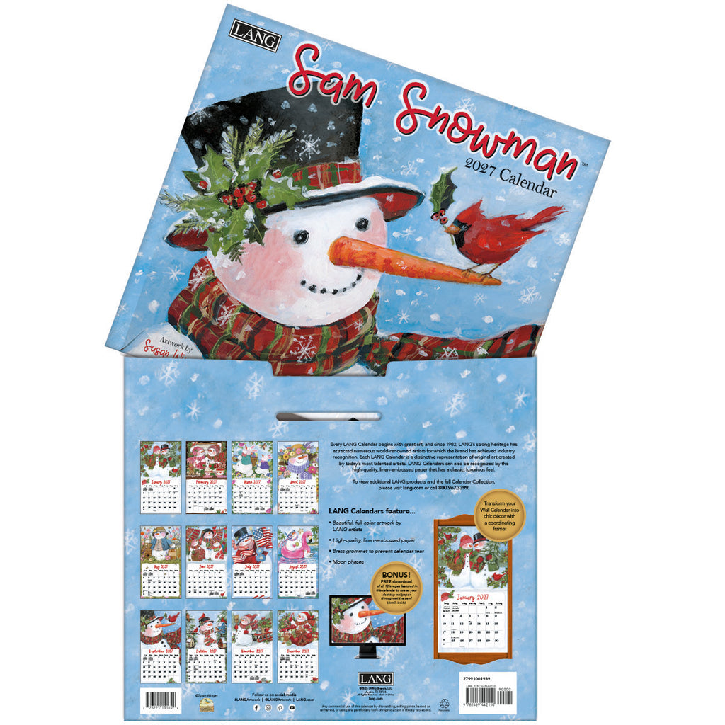 LANG Sam Snowman 2027 Wall Calendar