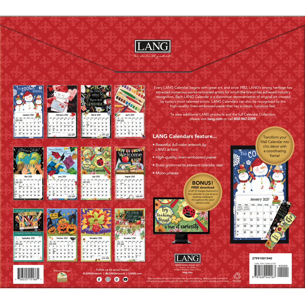 LANG Schoolhouse 2027 Wall Calendar by Susan Winget
