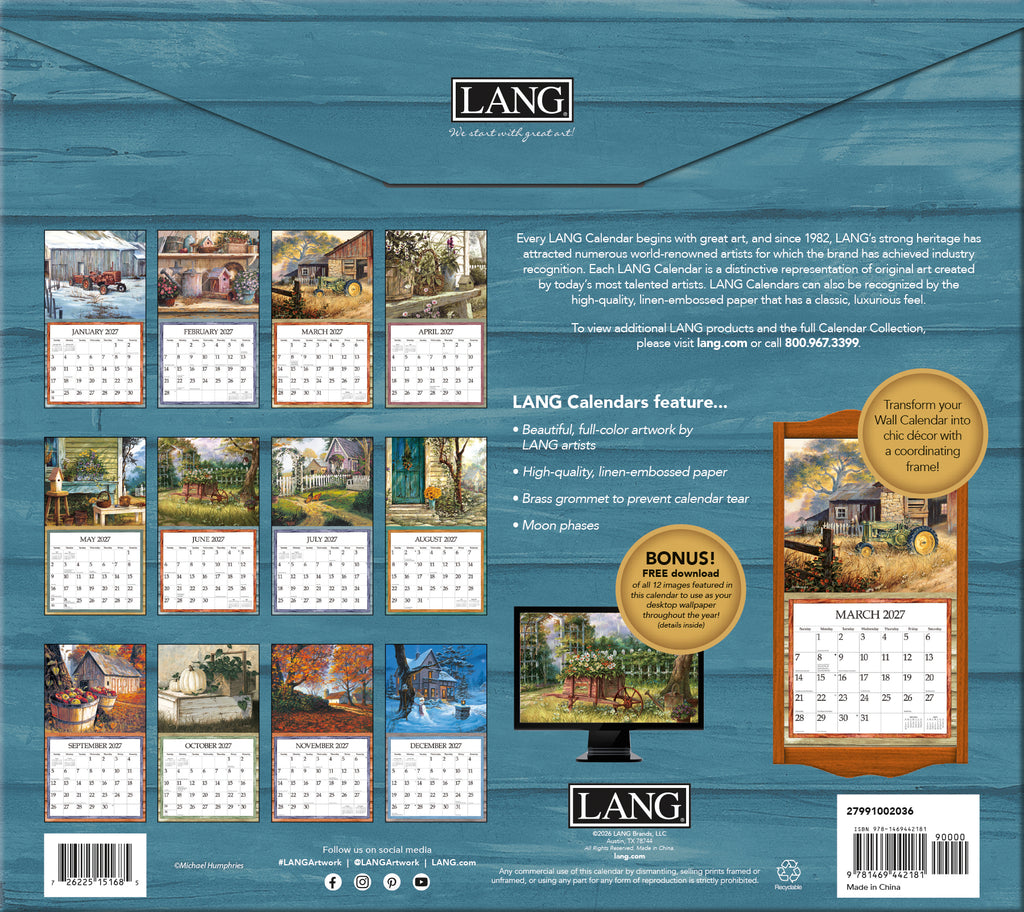 LANG Simple Country 2027 Wall Calendar by Michael Humphries