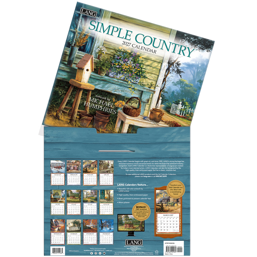 LANG Simple Country 2027 Wall Calendar by Michael Humphries
