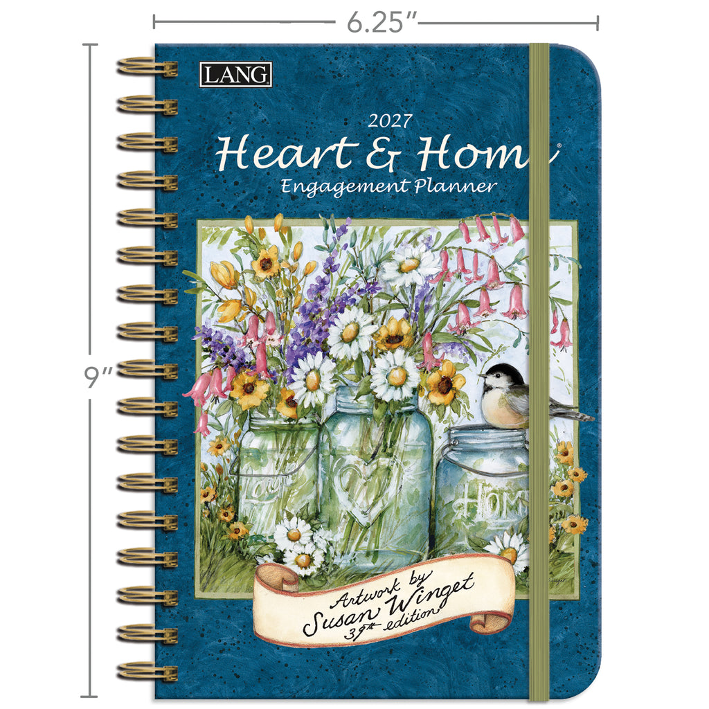 LANG Heart and Home 2027 Spiral Engagement Diary Planner by Susan Winget