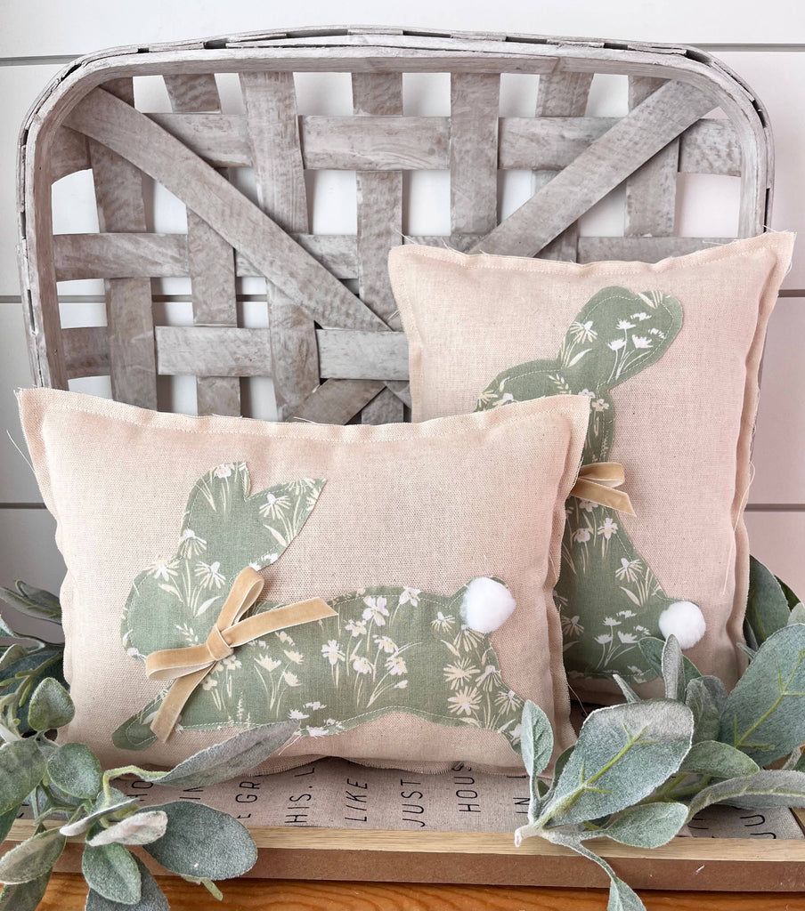 Primitive Farmhouse Easter Spring Bunny Cushion