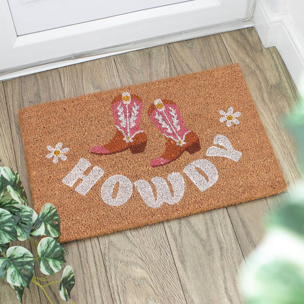 Howdy Cowboy Boot Doormat