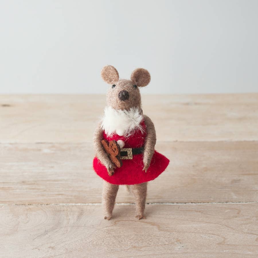 Mouse in Santa Dress