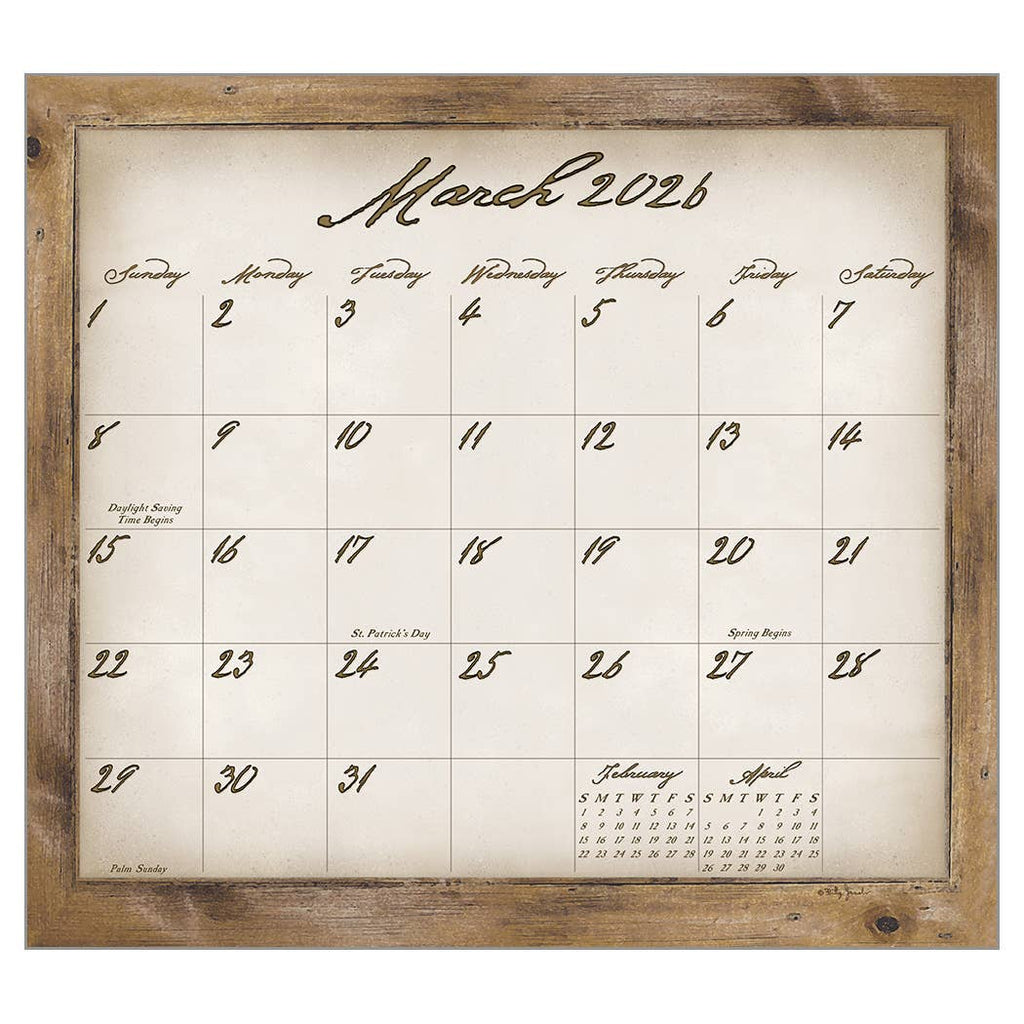 Simple Treasures 2026 Wall Calendar by Billy Jacobs