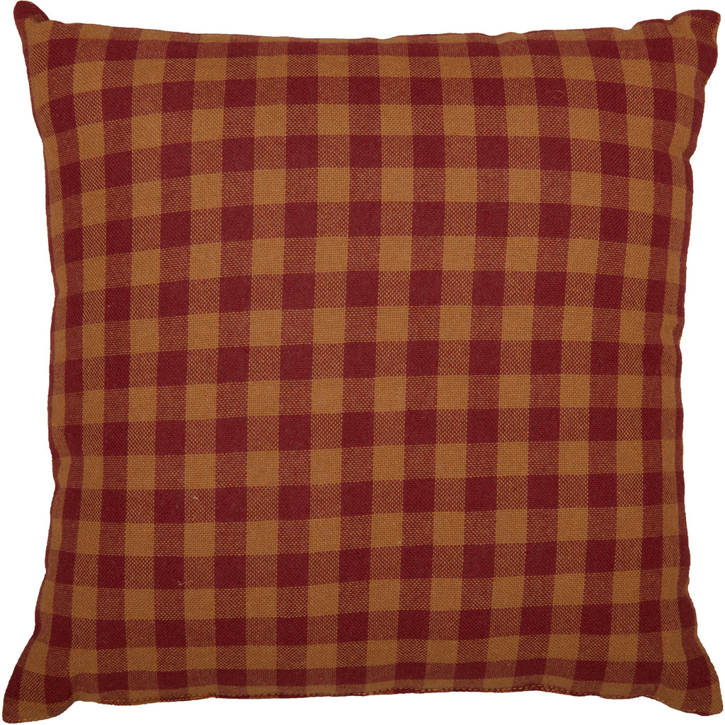 Small Burgundy Check Prim Blessings Cushion