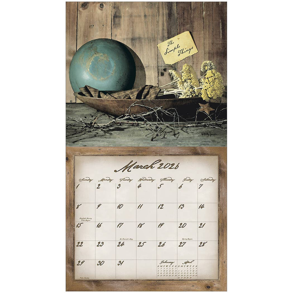 Simple Treasures 2026 Wall Calendar by Billy Jacobs