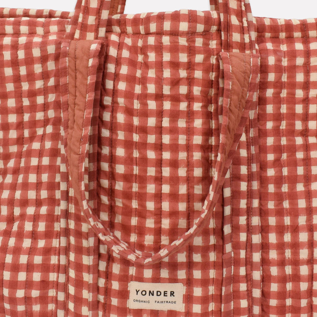 Ginger Gingham Quilted Carry All