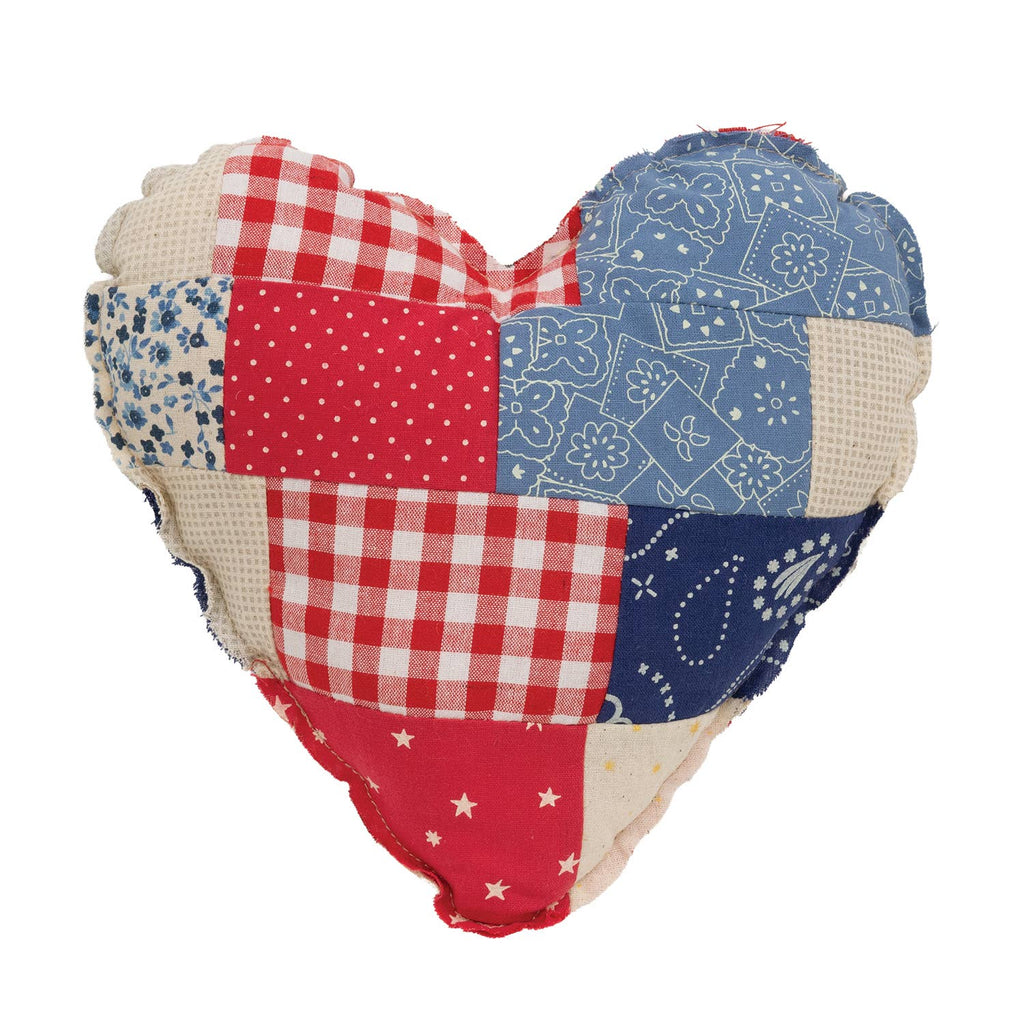 Patchwork Americana Heart Cushion