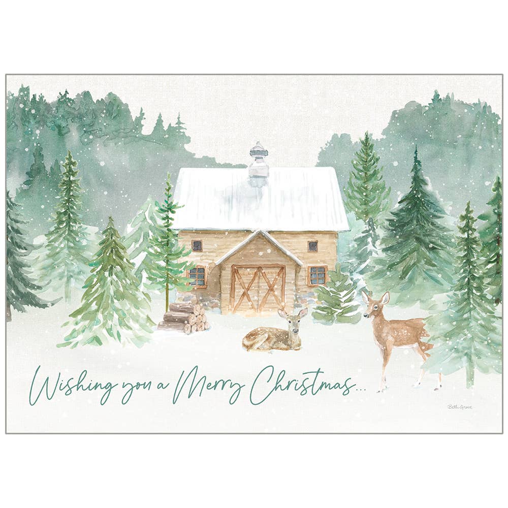 Log Cabin Holiday Cards in a Box