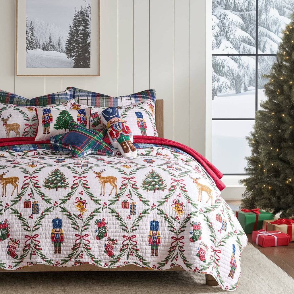 Festive Nutcrackers Single Quilt Set