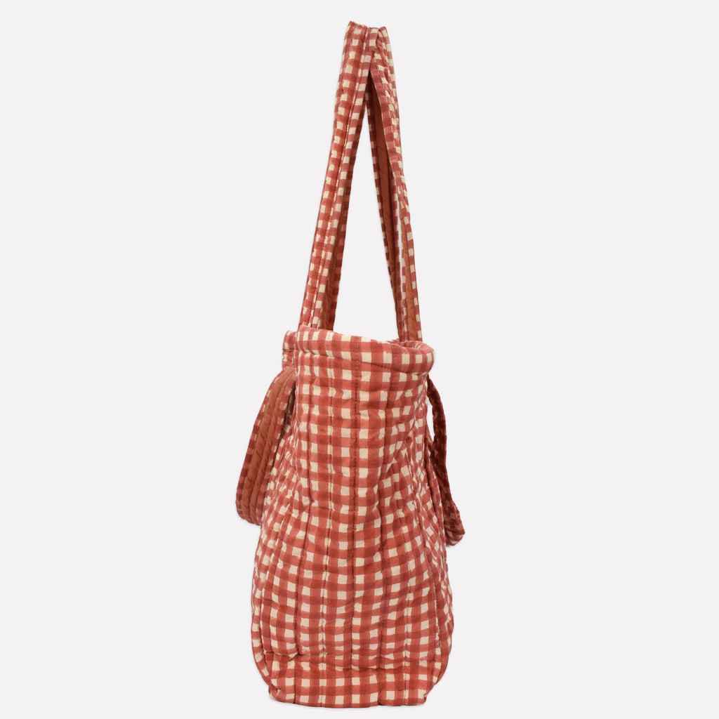 Ginger Gingham Quilted Carry All