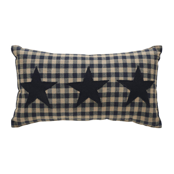 Small Black Check Star Oblong Cushion