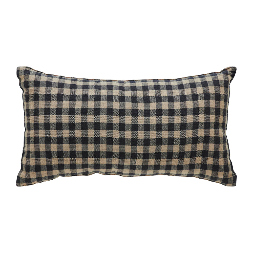 Small Black Check Star Oblong Cushion