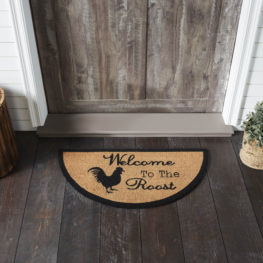 Welcome to the Roost Half Circle Doormat