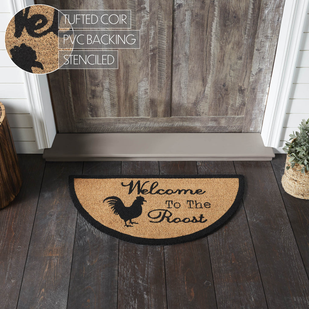 Welcome to the Roost Half Circle Doormat