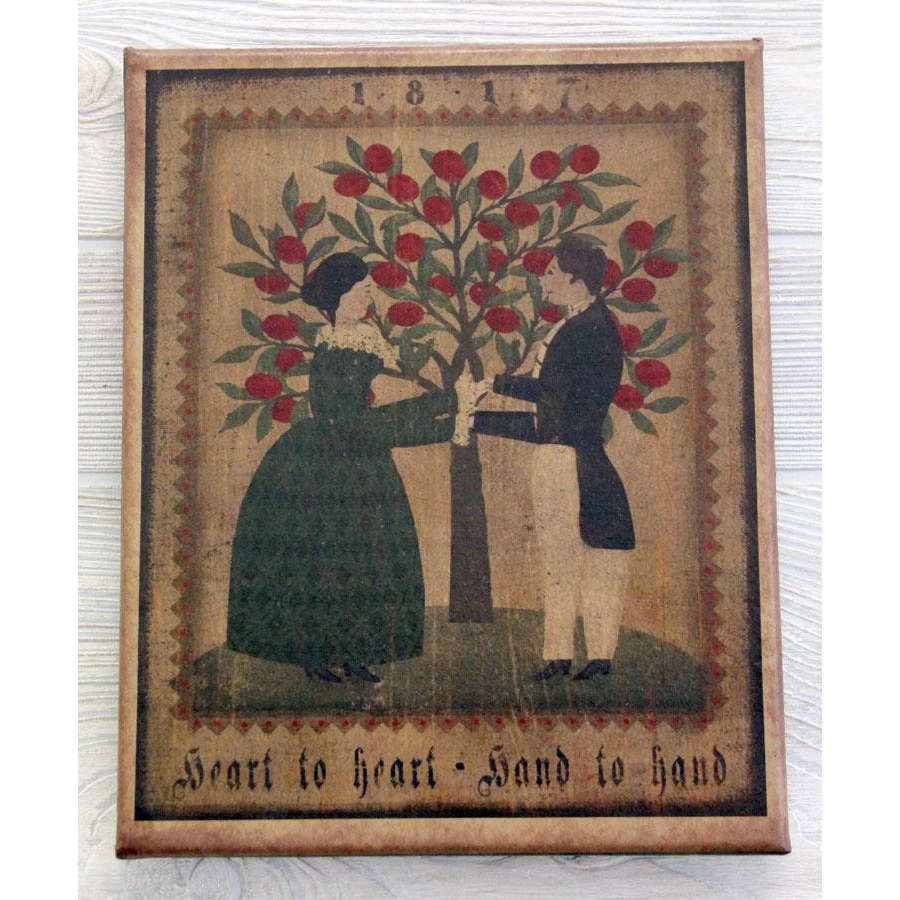 Heart to Heart Vintage Style Canvas
