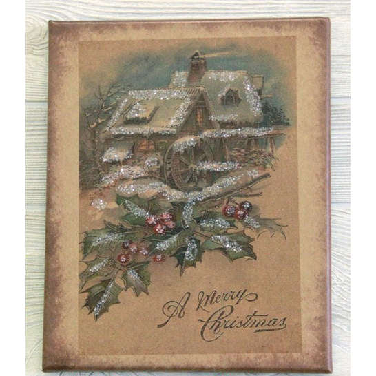 Old Mill Christmas Canvas