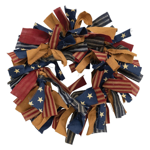 Primitive Americana Rag Wreath