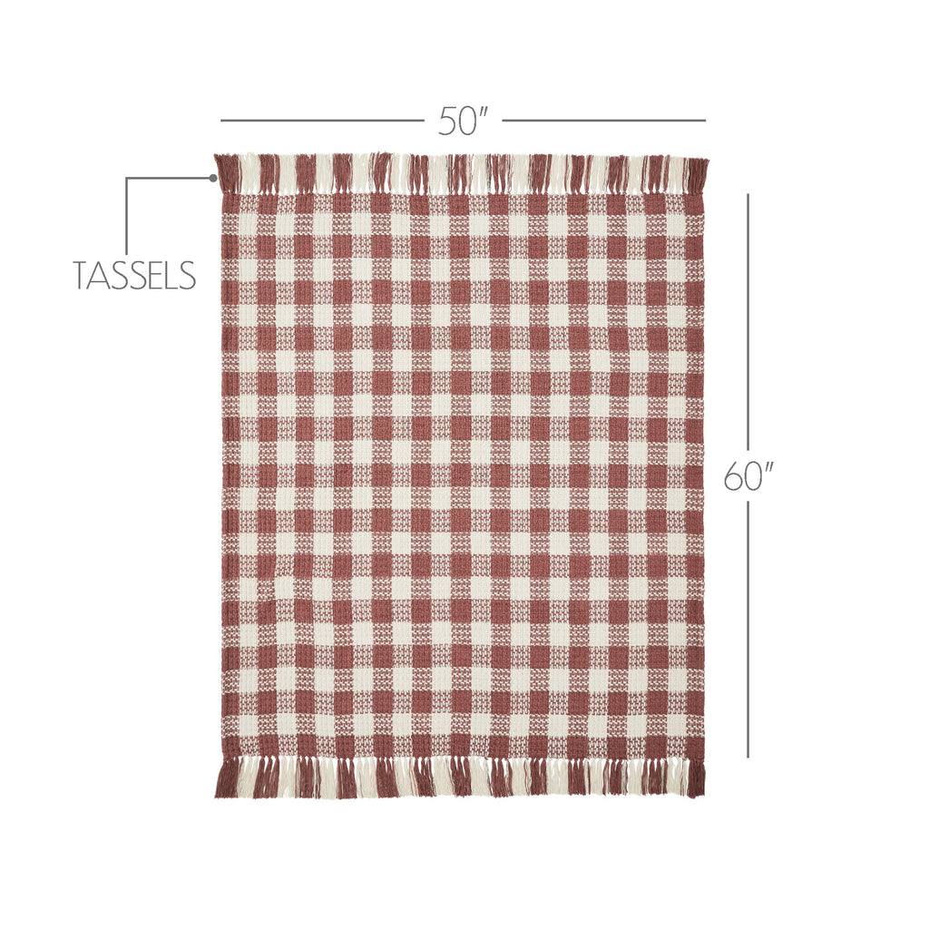 Dusty Rose Woven Check Throw Blanket