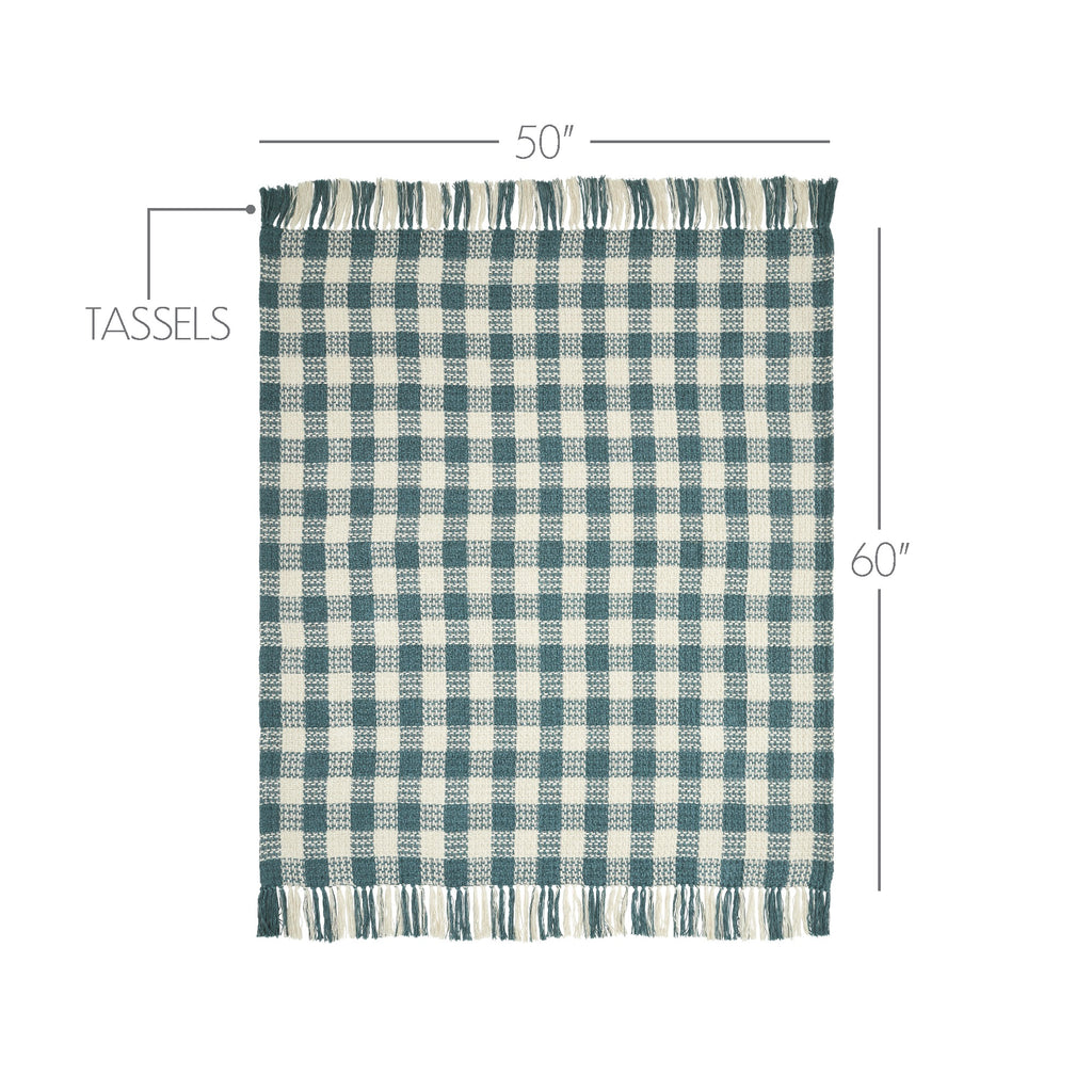 River Blue Woven Check Throw Blanket
