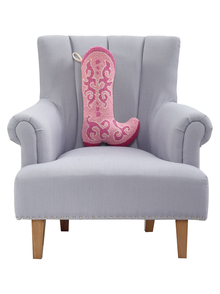 Pink Cowboy Boot Hooked Stocking