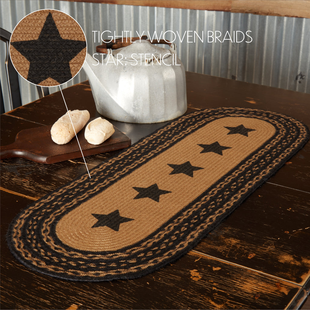 Farmhouse Jute Table Runner with Stars