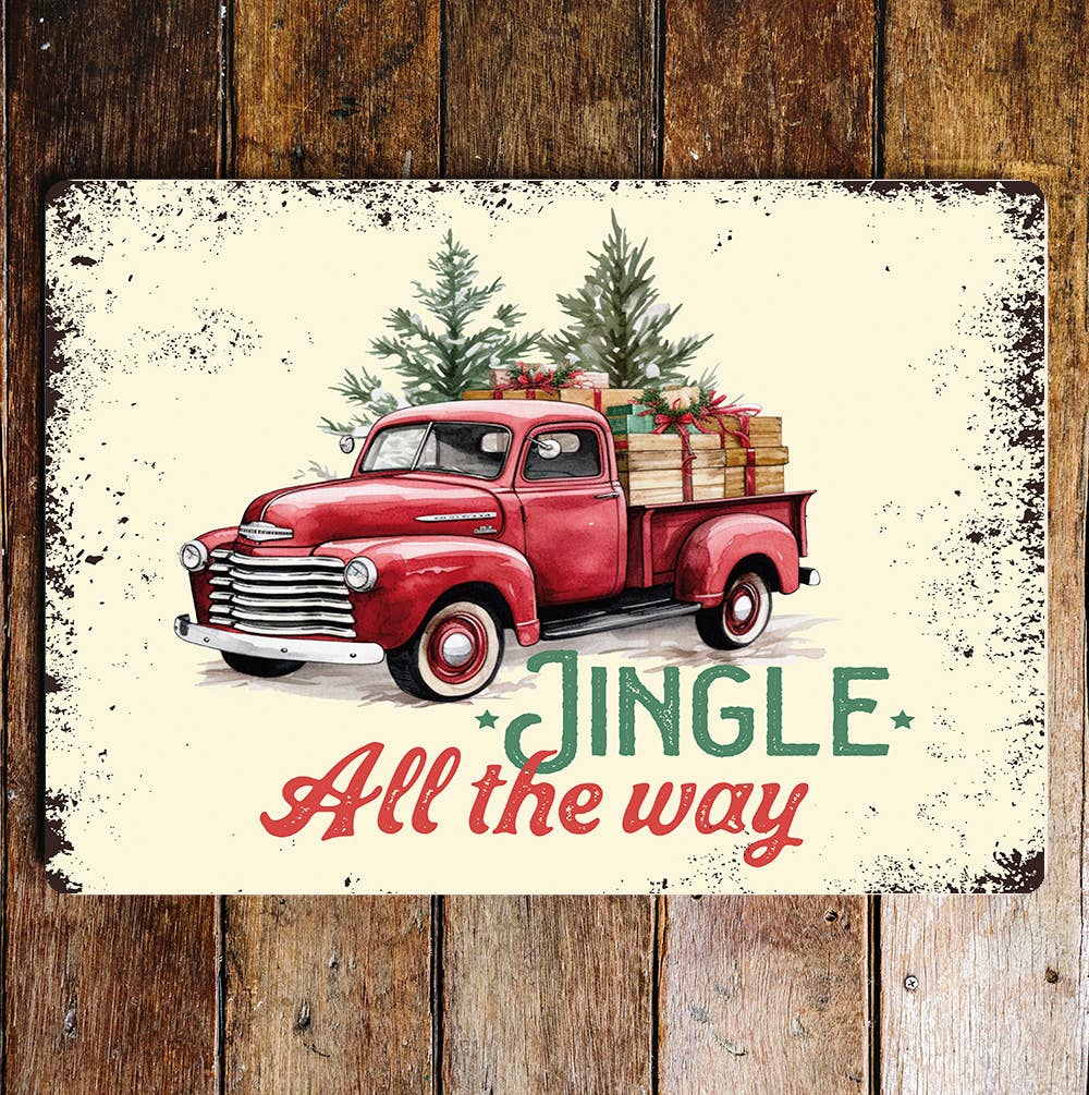 Jingle all the Way Christmas Metal Sign